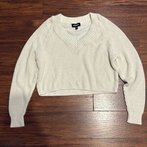 Express Crop White Sweater, size XS